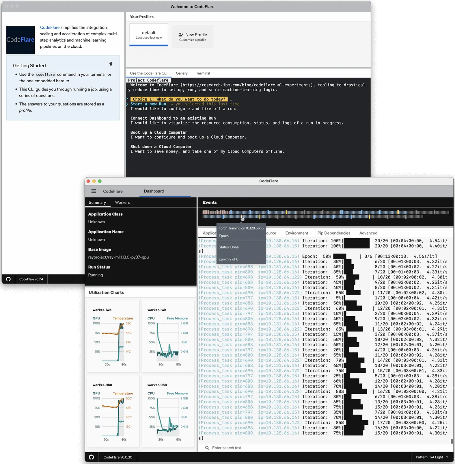 CodeFlare dashboard screenshot